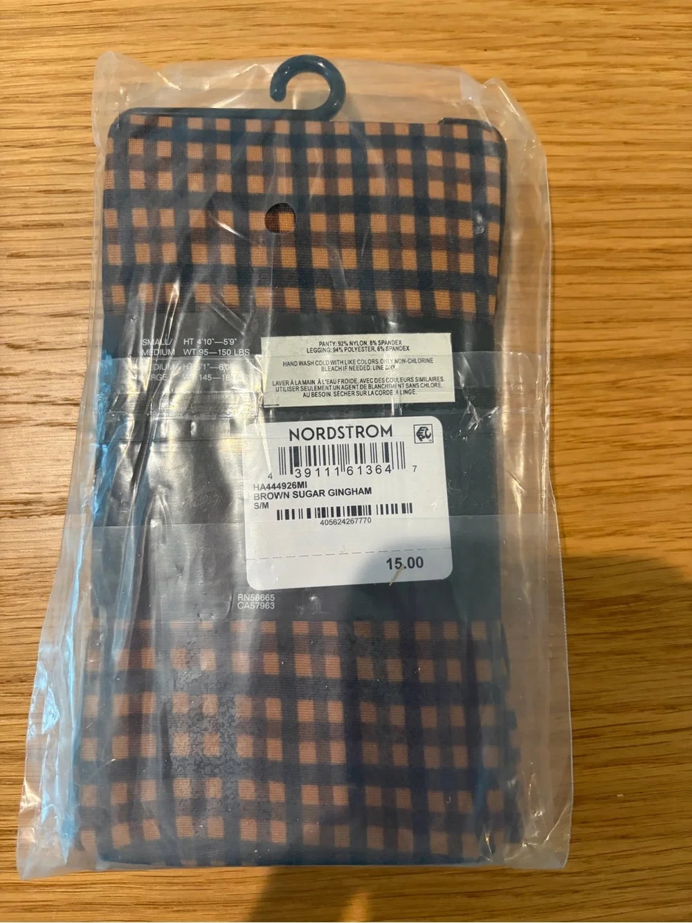 Halogen Atlantic-Pacific Brown Sugar Gingham Tights